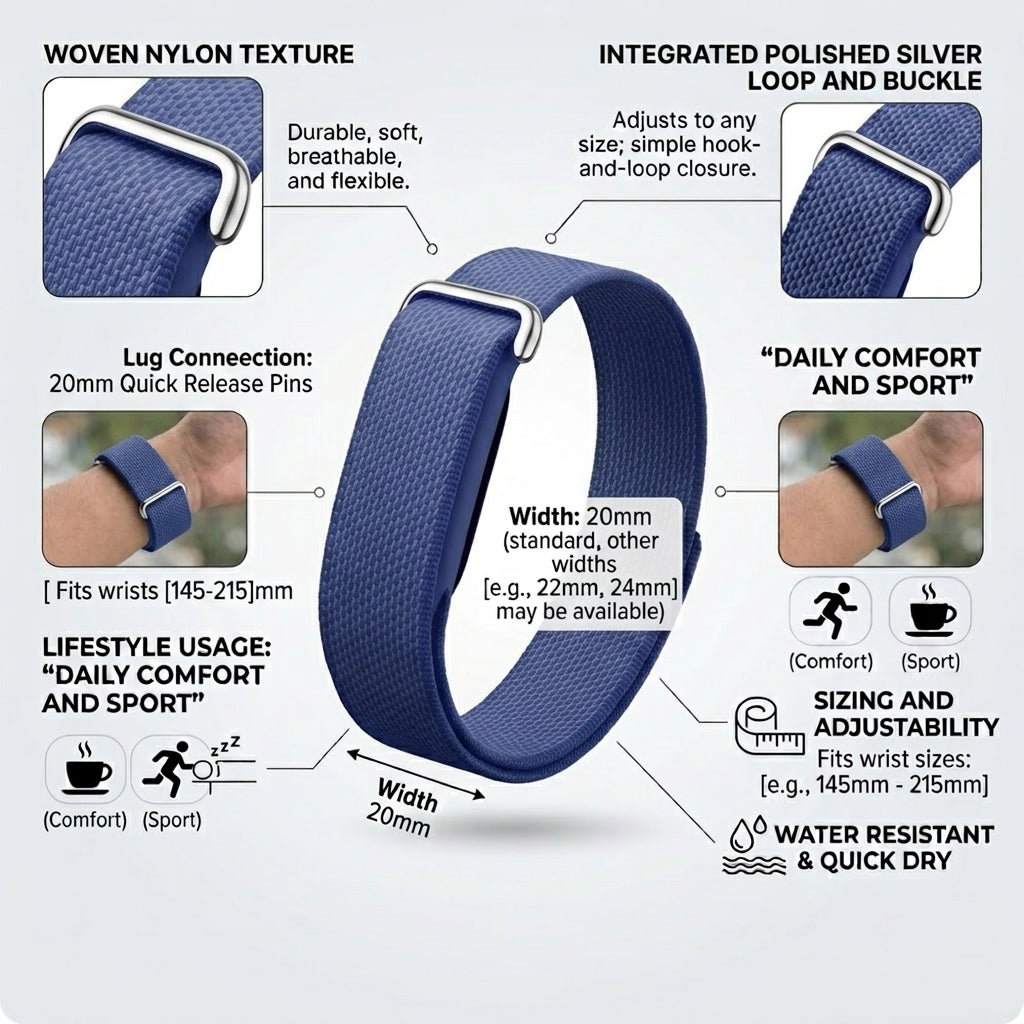 Navy Blue - UA google Fitbit air strap