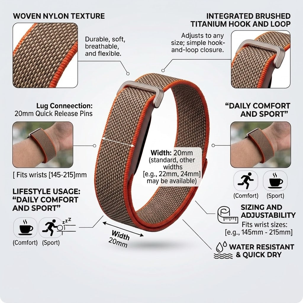 Brown/Orange Elite - UA google Fitbit air strap