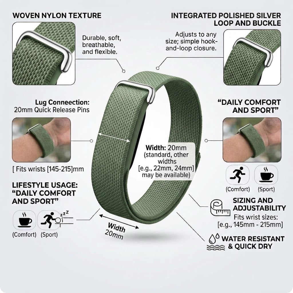 Olive Green- UA google Fitbit air strap